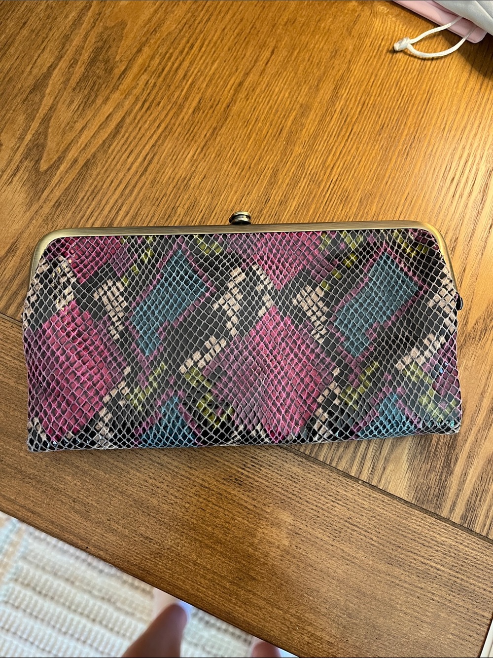 Women’s Hobo Pink Multicolor Snake-Print Clutch Wallet